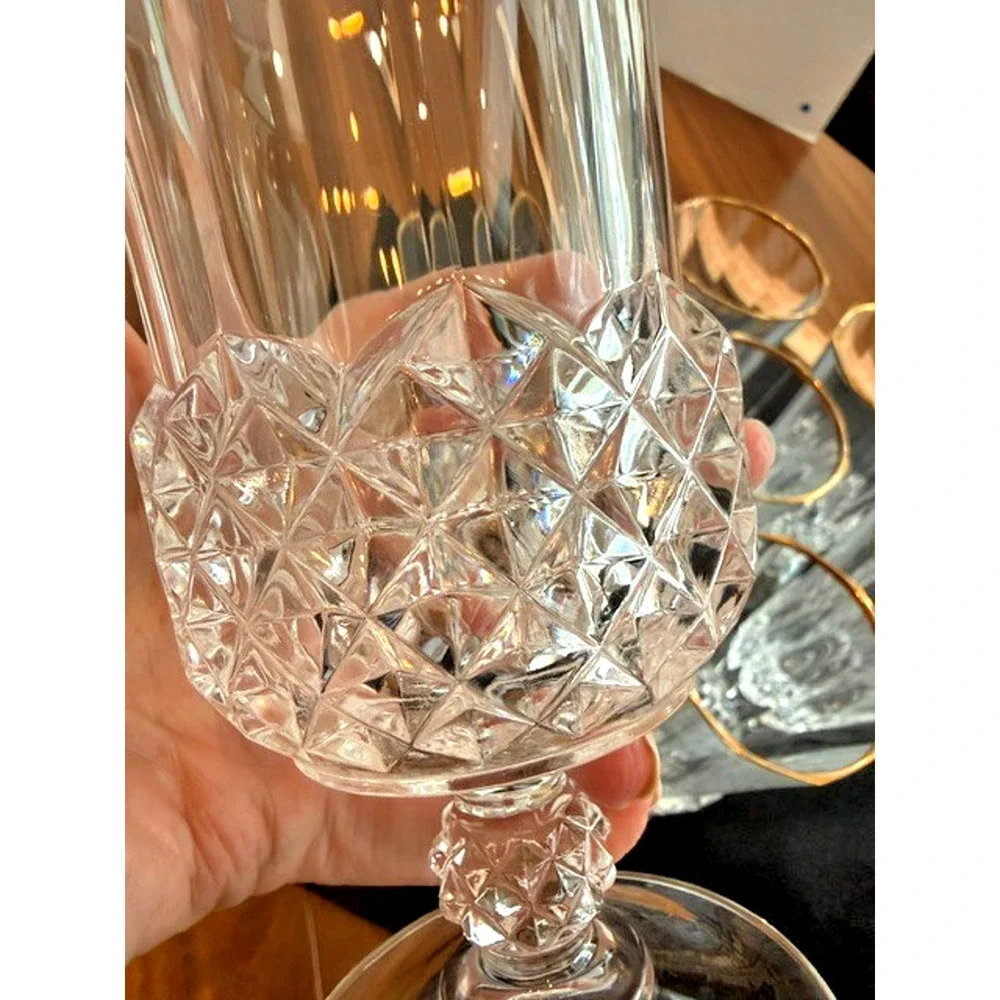 7 Cristal d’Arques Longchamp Gold 24% Lead Crystal Iced Beverage Water Tea 12 oz